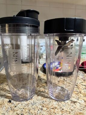 Ninja Clear Black Personal Blender Cups - 2 Pack 21 oz. Bd30